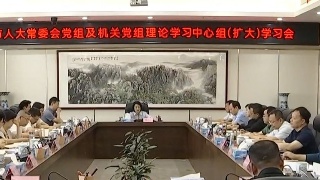 市人大常委会党组及机关党组理论学习中心组（扩大）学习会召开，廖奇志主持并讲话