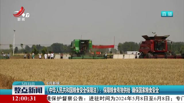 【6月新规】《中华人民共和国粮食安全保障法》：保障粮食有效供给 确保国家粮食安全