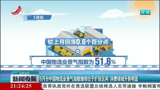 5月份中国物流业景气指数继续位于扩张区间 消费领域升势明显