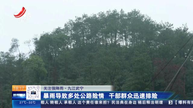 【关注强降雨】九江武宁：暴雨导致多处公路险情 干部群众迅速排险