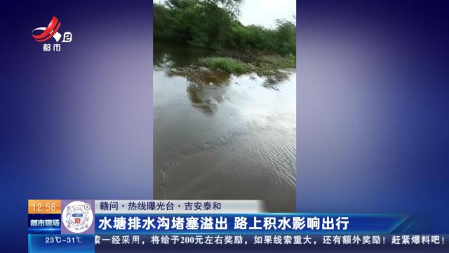 【赣问·热线曝光台】吉安泰和：水塘排水沟堵塞溢出 路上积水影响出行