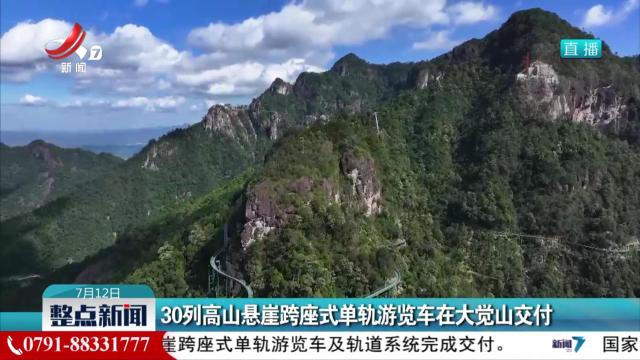 30列高山悬崖跨座式单轨游览车在大觉山交付