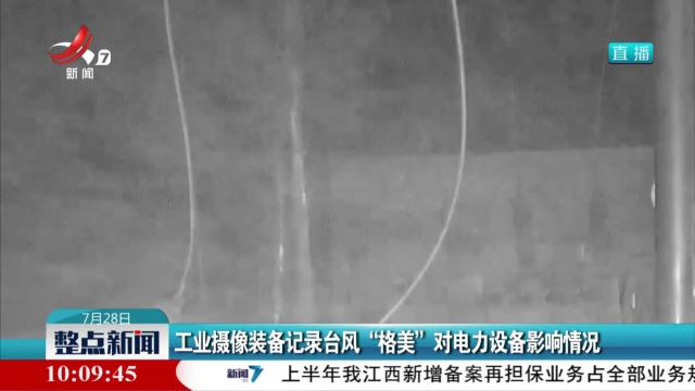 工业摄像装备记录台风“格美”对电力设备影响情况