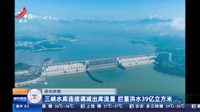 三峡水库连续调减出库流量 拦蓄洪水39亿立方米