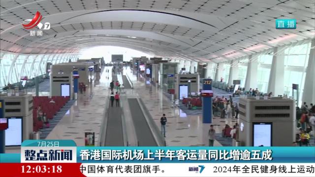 香港国际机场上半年客运量同比增逾五成