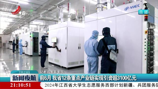 前6月 我省12条重点产业链实现引资超3100亿元