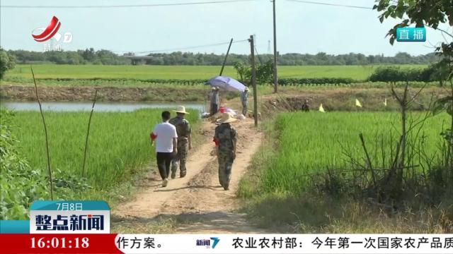 烈日下坚守 巡堤保安澜