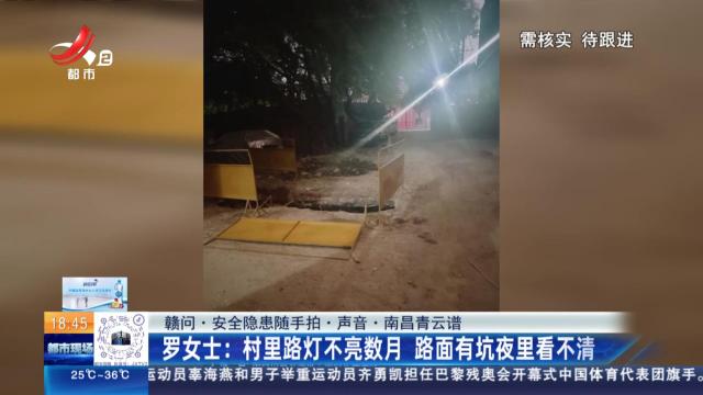 【赣问·安全隐患随手拍·声音·南昌青云谱】罗女士：村里路灯不亮数月 路面有坑夜里看不清
