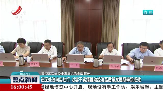 【贯彻落实省委十五届六次全会精神】往深处改向实处行 以实干实绩推动经济高质量发展取得新成效