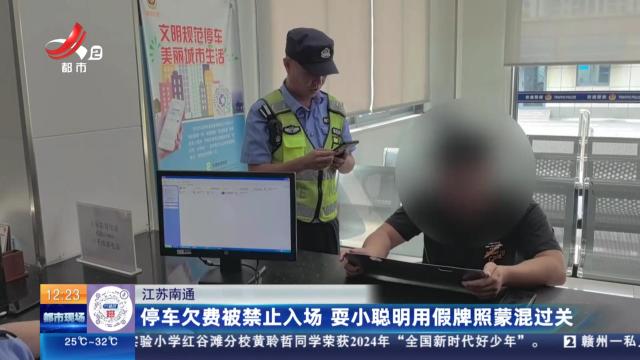 江苏南通：停车欠费被禁止入场 耍小聪明用假牌照蒙混过关
