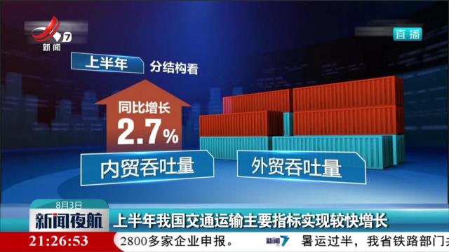 上半年我国交通运输主要指标实现较快增长