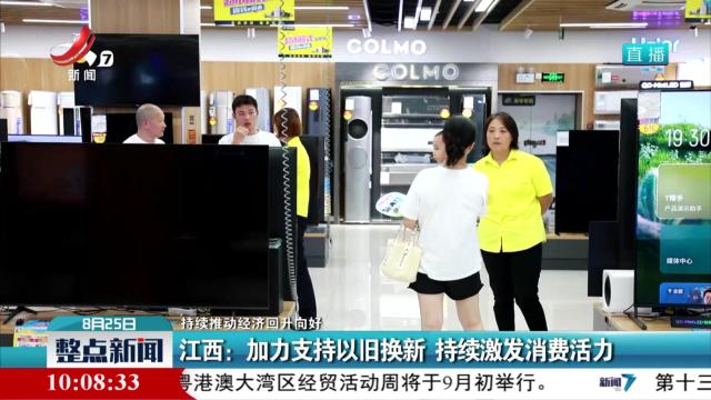 【持续推动经济回升向好】江西：加力支持以旧换新 持续激发消费活力