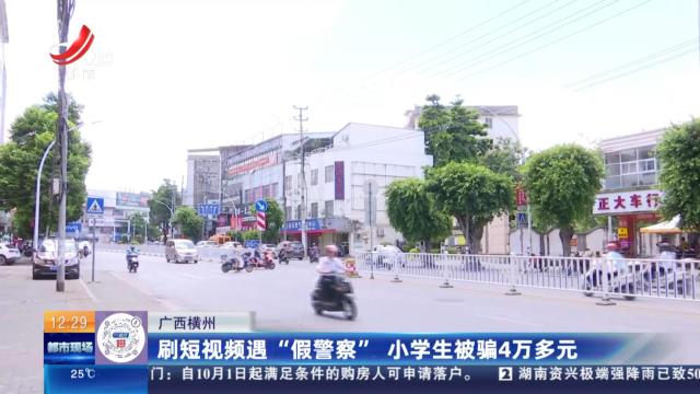 广西横州：刷短视频遇“假警察” 小学生被骗4万多元