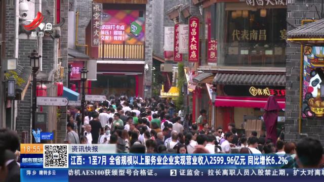 江西：1至7月 全省规模以上服务业企业实现营业收入2599.96亿元 同比增长6.2％