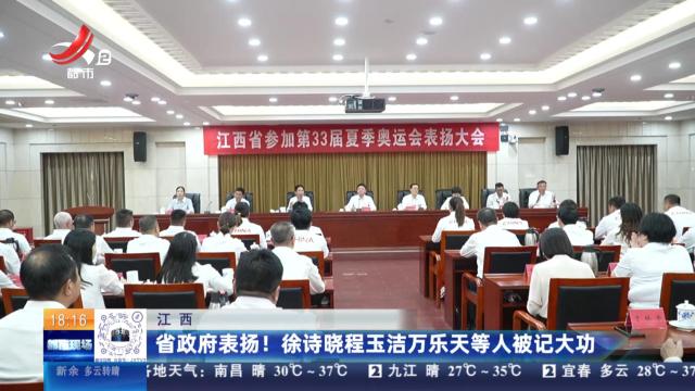 江西：省政府表扬！徐诗晓程玉洁万乐天等人被记大功