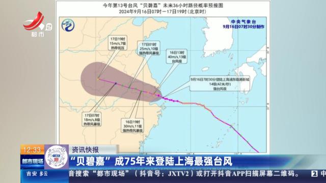 “贝碧嘉”成75年来登陆上海最强台风