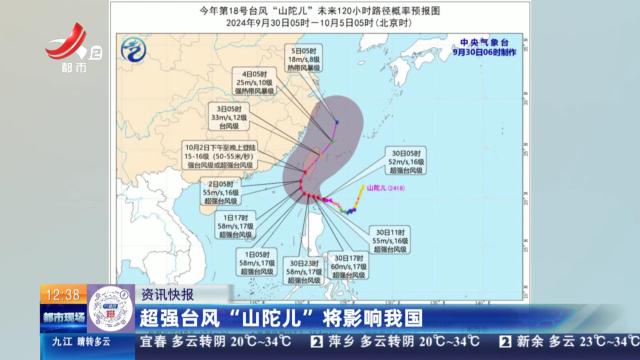 超强台风“山陀儿”将影响我国