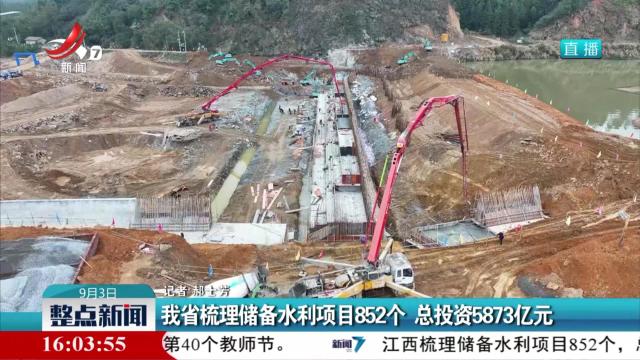 我省梳理储备水利项目852个 总投资5873亿元