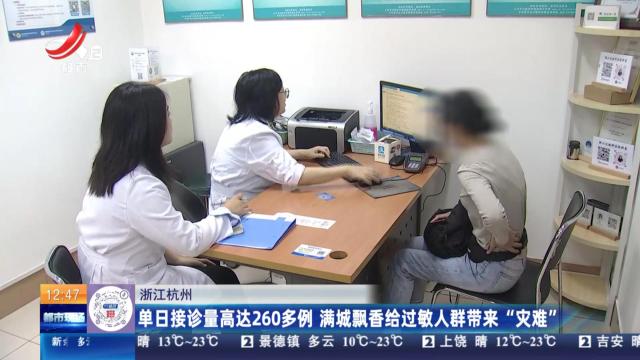 浙江杭州：单日接诊量高达260多例 满城飘香给过敏人群带来“灾难”