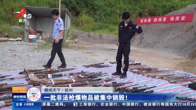 【赣闻天下】抚州：一批非法枪爆物品被集中销毁！