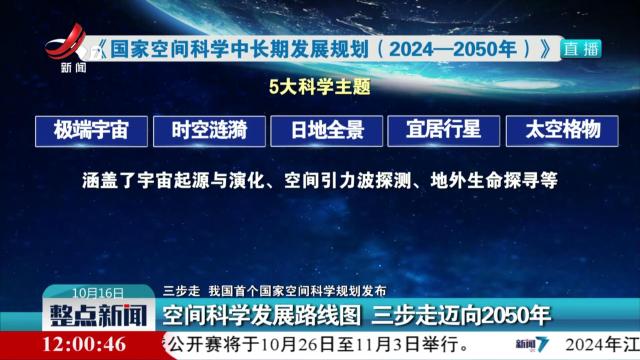 【三步走 我国首个国家空间科学规划发布】空间科学发展路线图 三步走迈向2050年