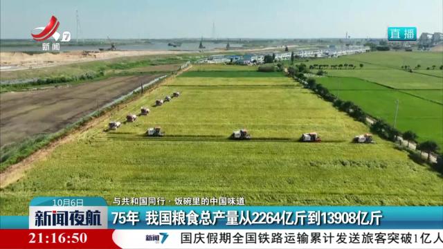 【与共和国同行·饭碗里的中国味道】75年 我国粮食总产量从2264亿斤到13908亿斤