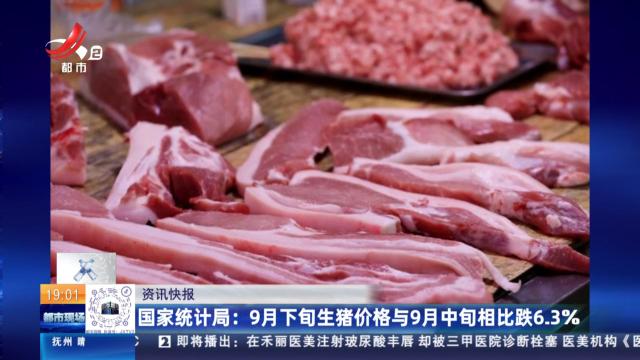 国家统计局：9月下旬生猪价格与9月中旬相比跌6.3％