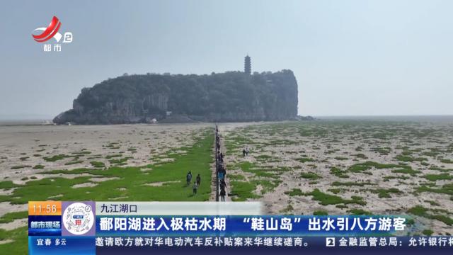 九江湖口：鄱阳湖进入极枯水期 “鞋山岛”出水引八方游客