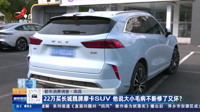 【都市消费调查】南昌：22万买长城魏牌摩卡SUV 他说大小毛病不断修了又坏？