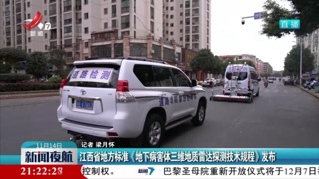 江西省地方标准《地下病害体三维地质雷达探测技术规程》发布