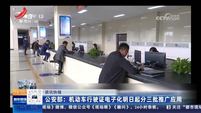 公安部：机动车行驶证电子化明日起分三批推广应用