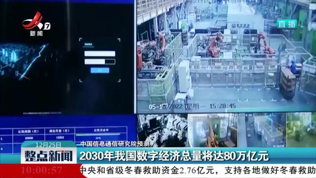【中国信息通信研究院预测】2030年我国数字经济总量将达80万亿元