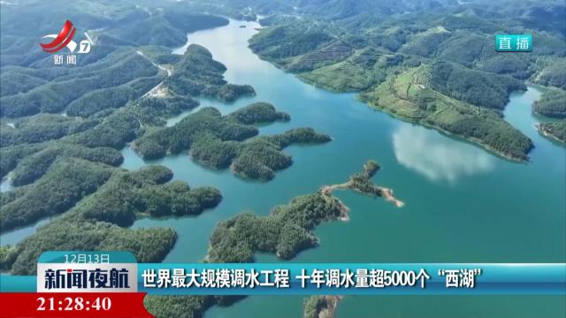 世界最大规模调水工程 十年调水量超5000个“西湖”