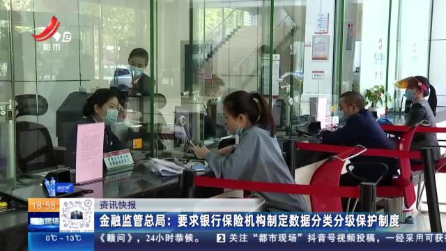 金融监管总局：要求银行保险机构制定数据分类分级保护制度