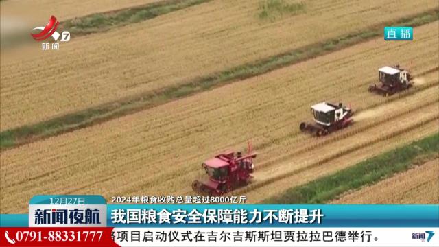 【2024年粮食收购总量超过8000亿斤】我国粮食安全保障能力不断提升