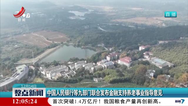 中国人民银行等九部门联合发布金融支持养老事业指导意见