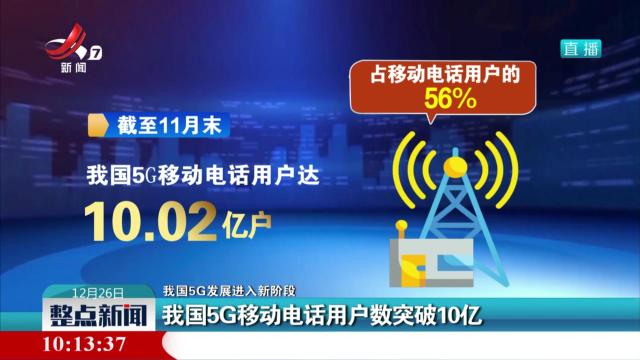 【我国5G发展进入新阶段】我国5G移动电话用户数突破10亿