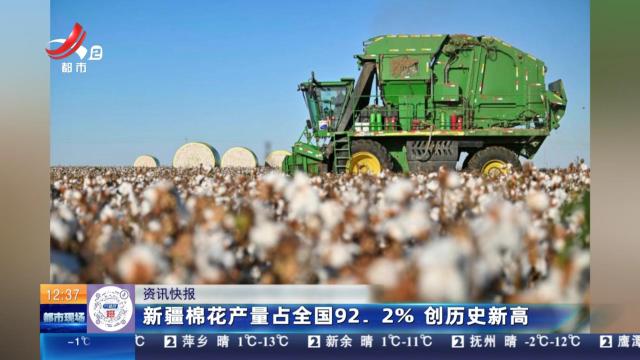 新疆棉花产量占全国92.2% 创历史新高