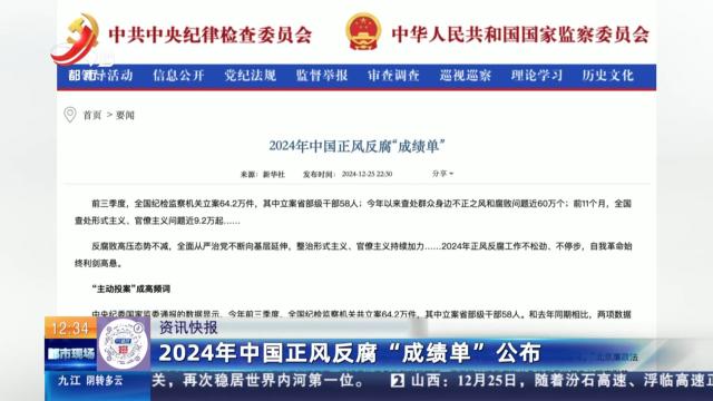 2024年中国正风反腐“成绩单”公布