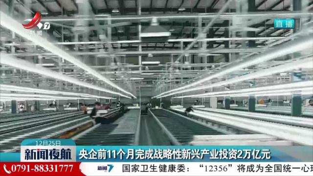 央企前11个月完成战略性新兴产业投资2万亿元