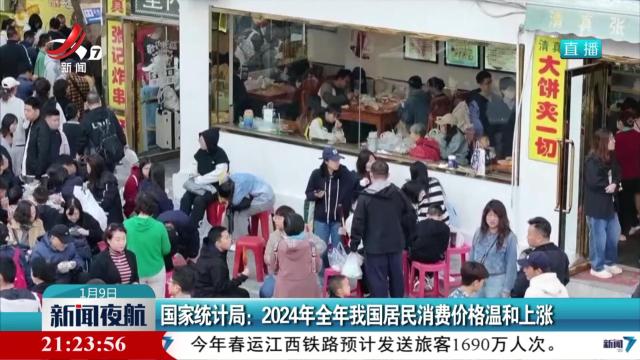 国家统计局：2024年全年我国居民消费价格温和上涨