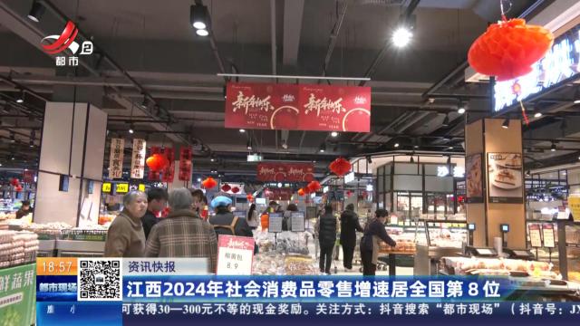 江西2024年社会消费品零售增速居全国第8位