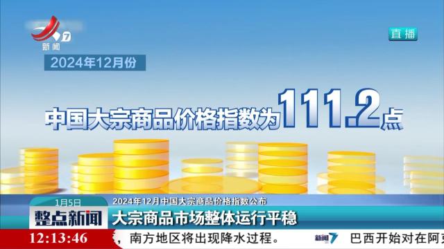 【2024年12月中国大宗商品价格指数公布】大宗商品市场整体运行平稳