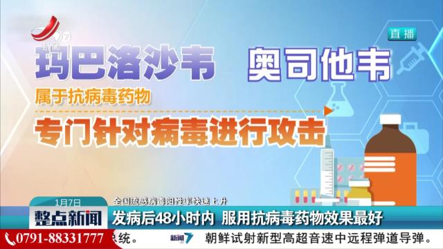 【全国流感病毒阳性率快速上升】发病后48小时内 服用抗病毒药物效果最好