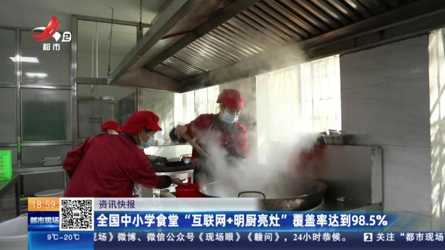 全国中小学食堂“互联网+明厨亮灶”覆盖率达到98.5%