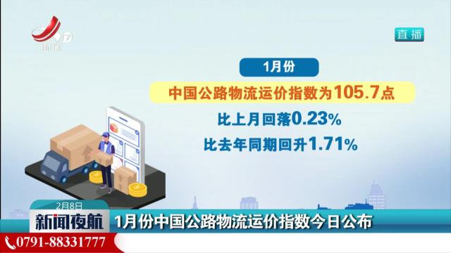 1月份中国公路物流运价指数今日公布