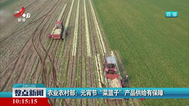 农业农村部：元宵节“菜篮子”产品供给有保障