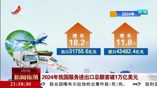 2024年我国服务进出口总额首破1万亿美元
