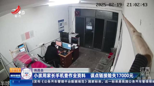 南昌县：小孩用家长手机查作业资料 误点链接险失17000元