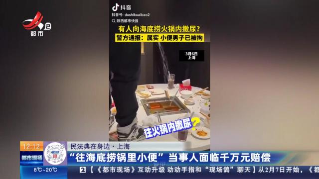 【民法典在身边】上海：“往海底捞锅里小便” 当事人面临千万元赔偿